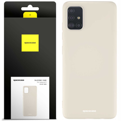 Etui silikonowe Spacecase Silicone Case do Galaxy A71 kremowe