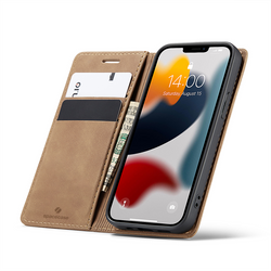 Etui z klapką Spacecase Wallet do iPhone 13 mini jasno brązowe