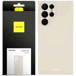 Etui silikonowe Spacecase Silicone Case do Galaxy S22 Ultra kremowe