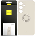 Etui Spacecase Silicone Ring do Galaxy S24 kremowe