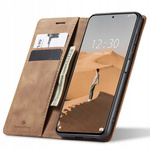 Etui z klapką Spacecase Wallet do Poco F3 / Mi 11i jasno brązowe