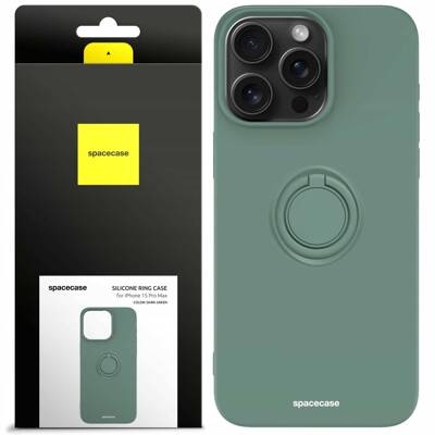 Spacecase Silicone Ring iPhone 15 Pro Max dark green