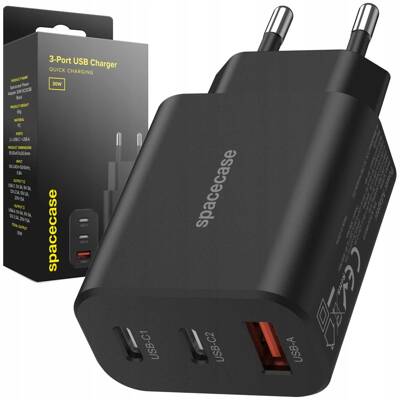 Spacecase USB Charger 30W GaN SC003B black