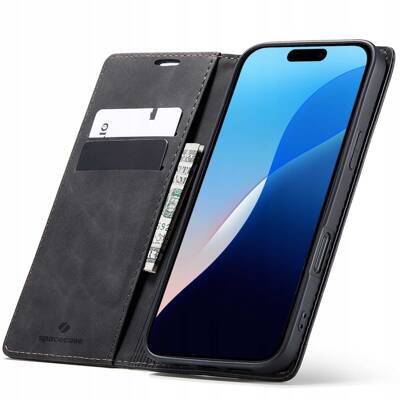 Spacecase Wallet iPhone 16 Pro black