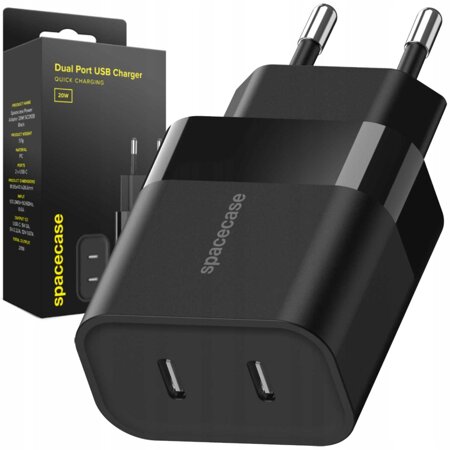 Spacecase USB Charger 20W SC010B black