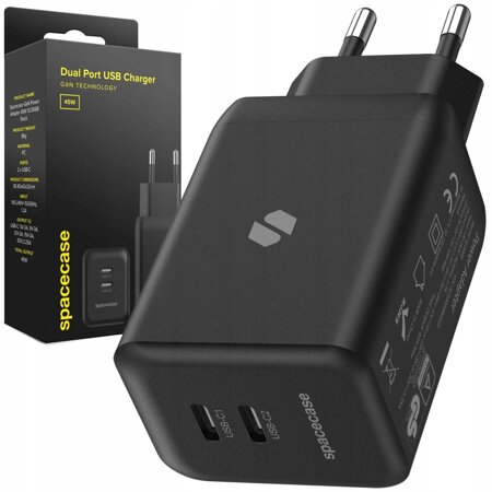 Spacecase USB Charger 45W GaN SC006B black