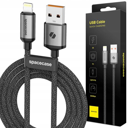 Spacecase USB to Lightning Cable 1M 3A CL04