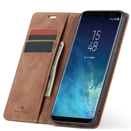 Spacecase Wallet Galaxy S8+ light brown